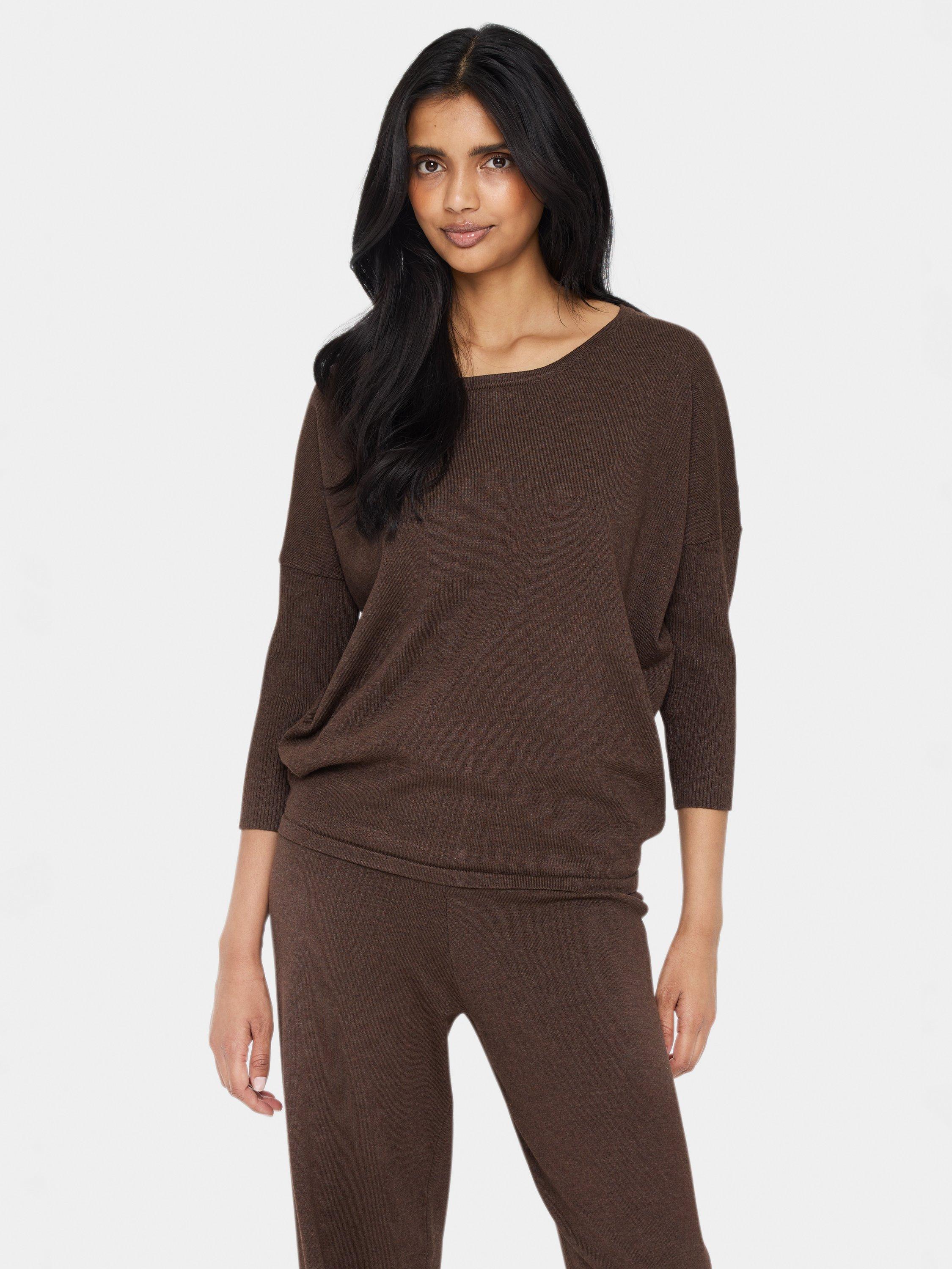 Product image 1 of 5, which shows Saint Tropez Mila 3/4 Sleeve Jumper, Oak, S