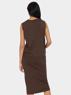 Saint Tropez Mila Sleeveless Knit Top - view 2, Dark Oak Melange