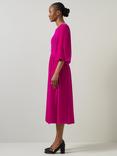 L.K.Bennett Callista Smock Velvet Dress, Bright Pink