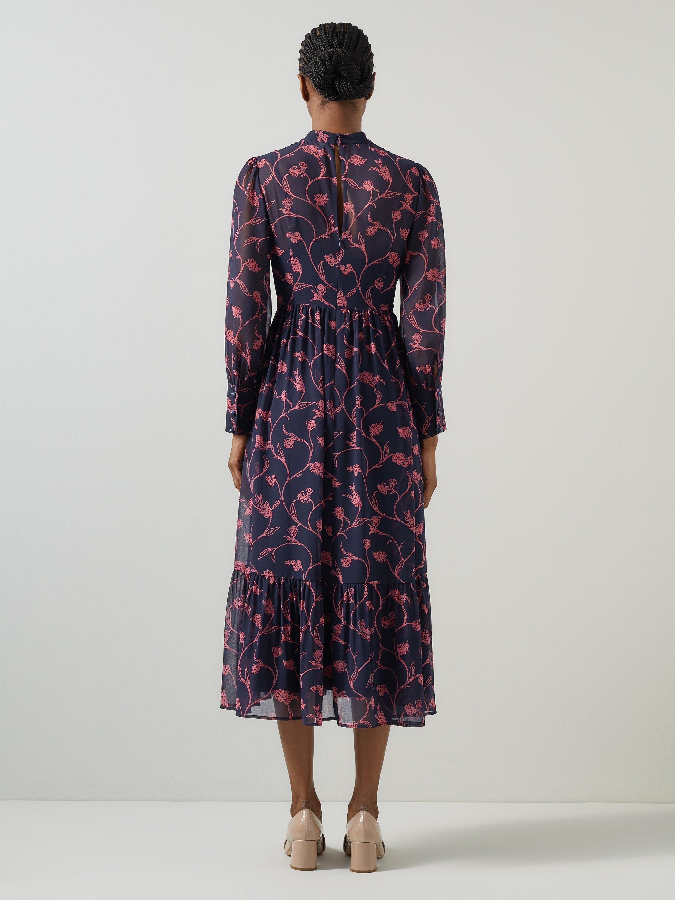 L.K.Bennett Selina Floral Dress Navy Multi