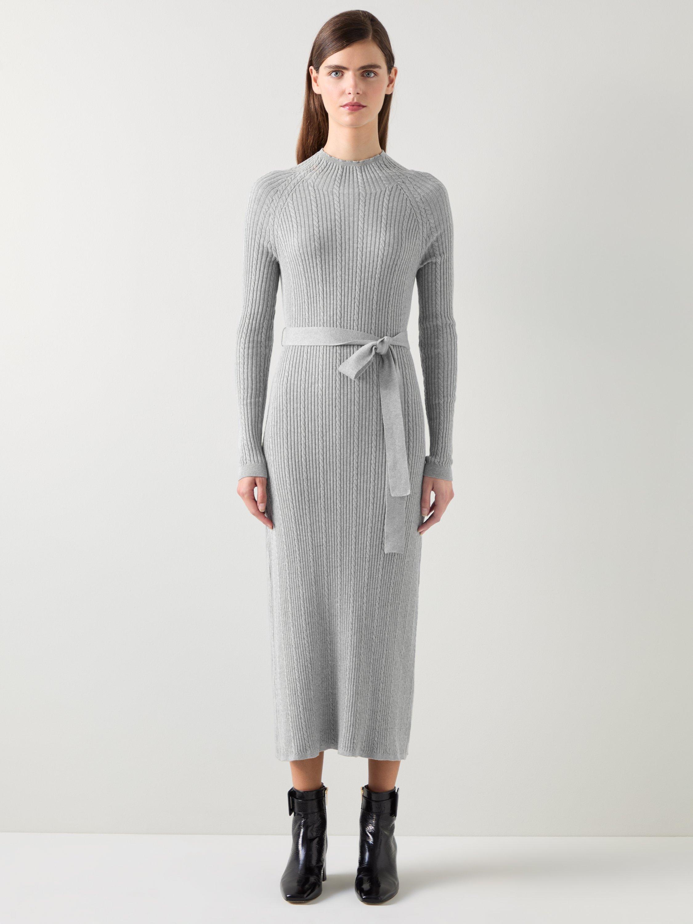 L.K.Bennett West Cable Stitch Dress, Grey