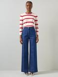 L.K.Bennett Ashley Stripe Wool Cashmere Knit Top