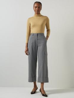 L.K.Bennett Rosalind Pinstripe Cargo Trousers, Grey