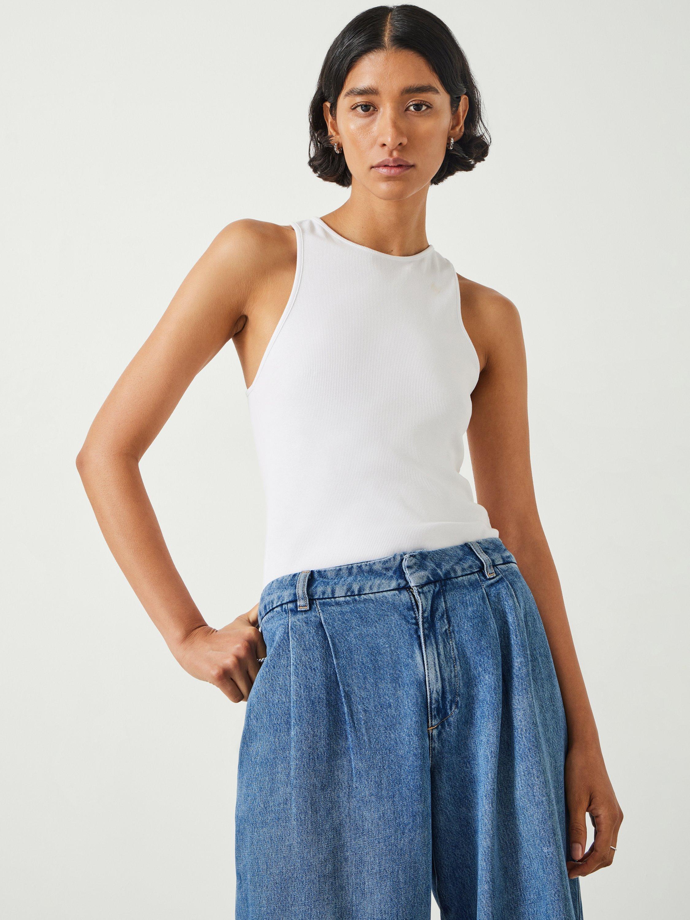 Product image 7 of 7, which shows HUSH Lya Pleat Front Wide Leg Jeans, Mid Blue, 4R