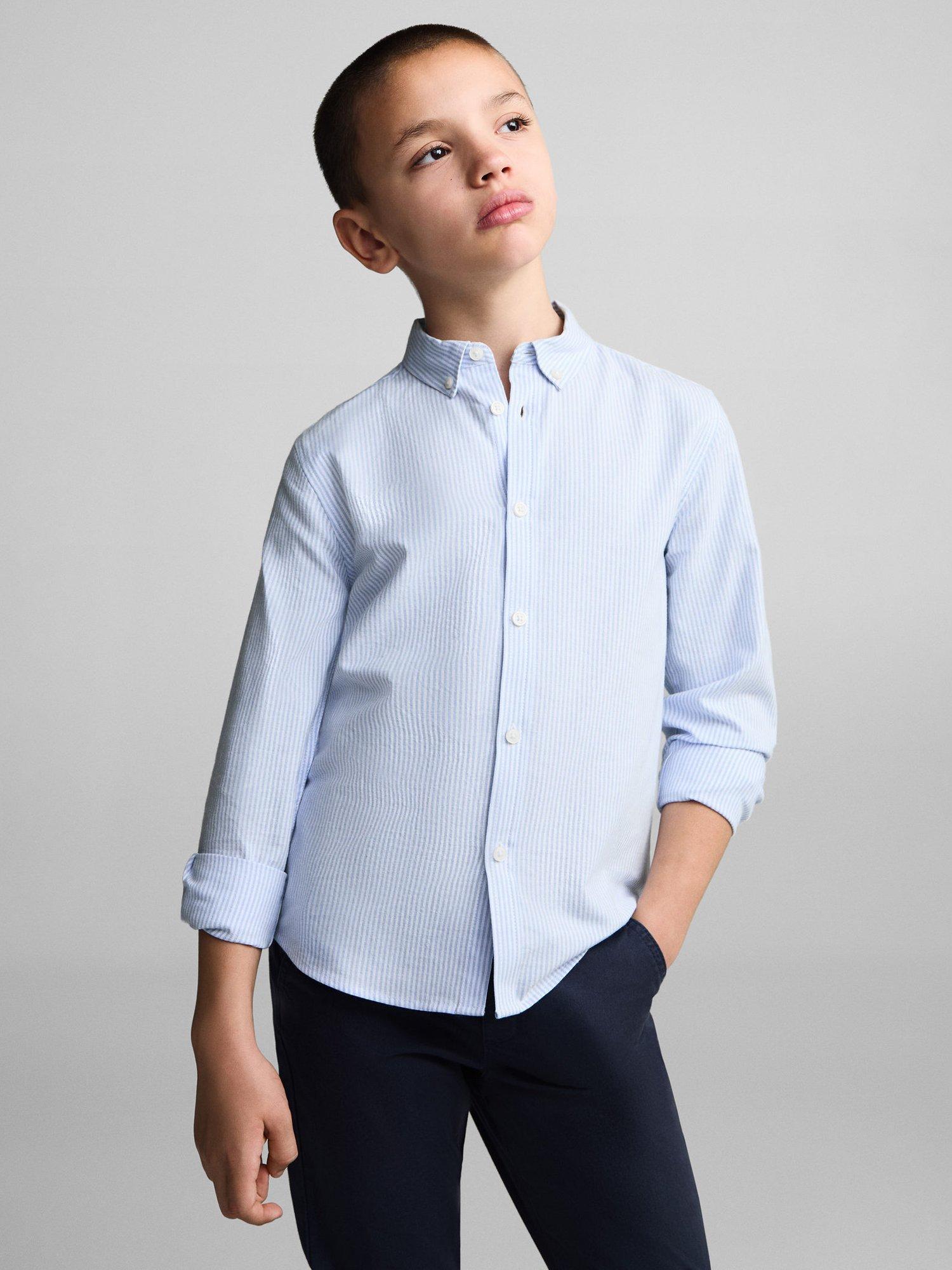 Product image 1 of 7, which shows Mango Kids' Oxford Shirt, Light Pastel Blue, 10 years