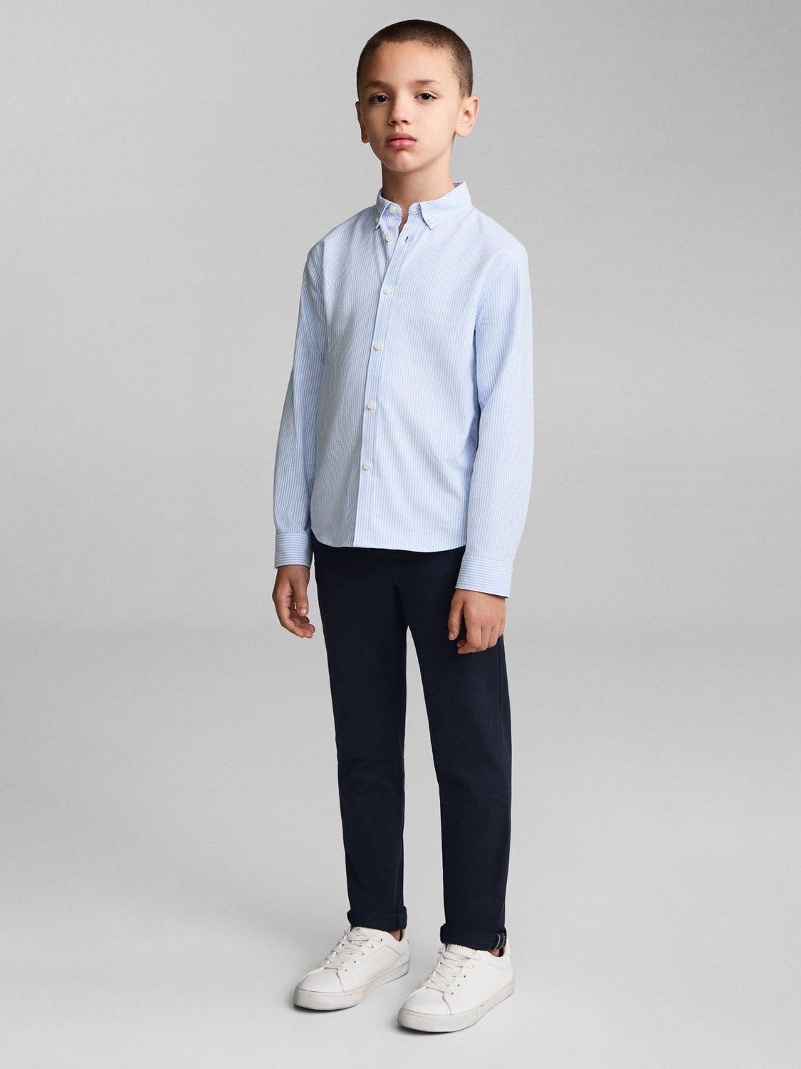 Product image 2 of 7, which shows Mango Kids' Oxford Shirt, Light Pastel Blue, 10 years