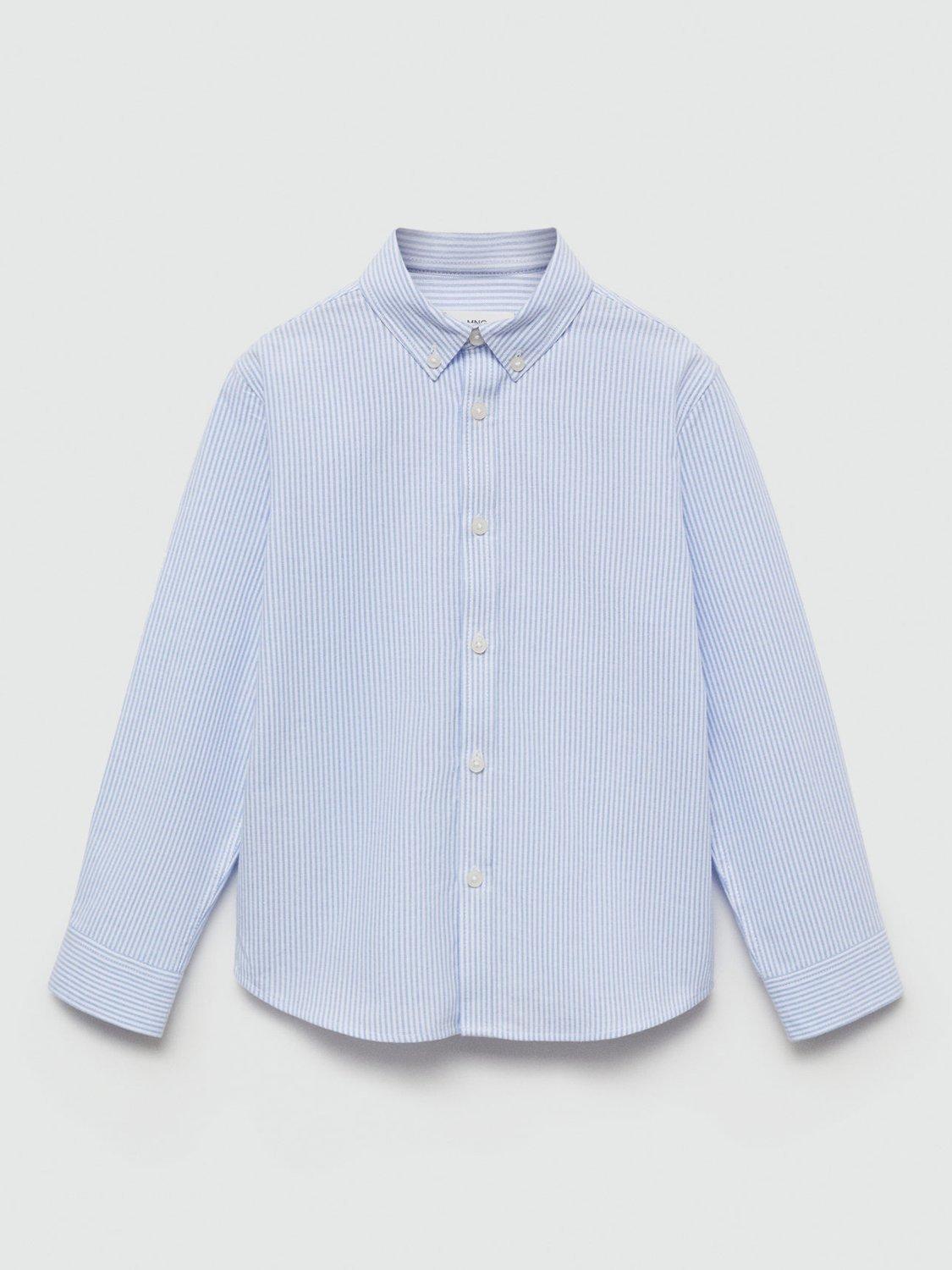 Product image 3 of 7, which shows Mango Kids' Oxford Shirt, Light Pastel Blue, 10 years