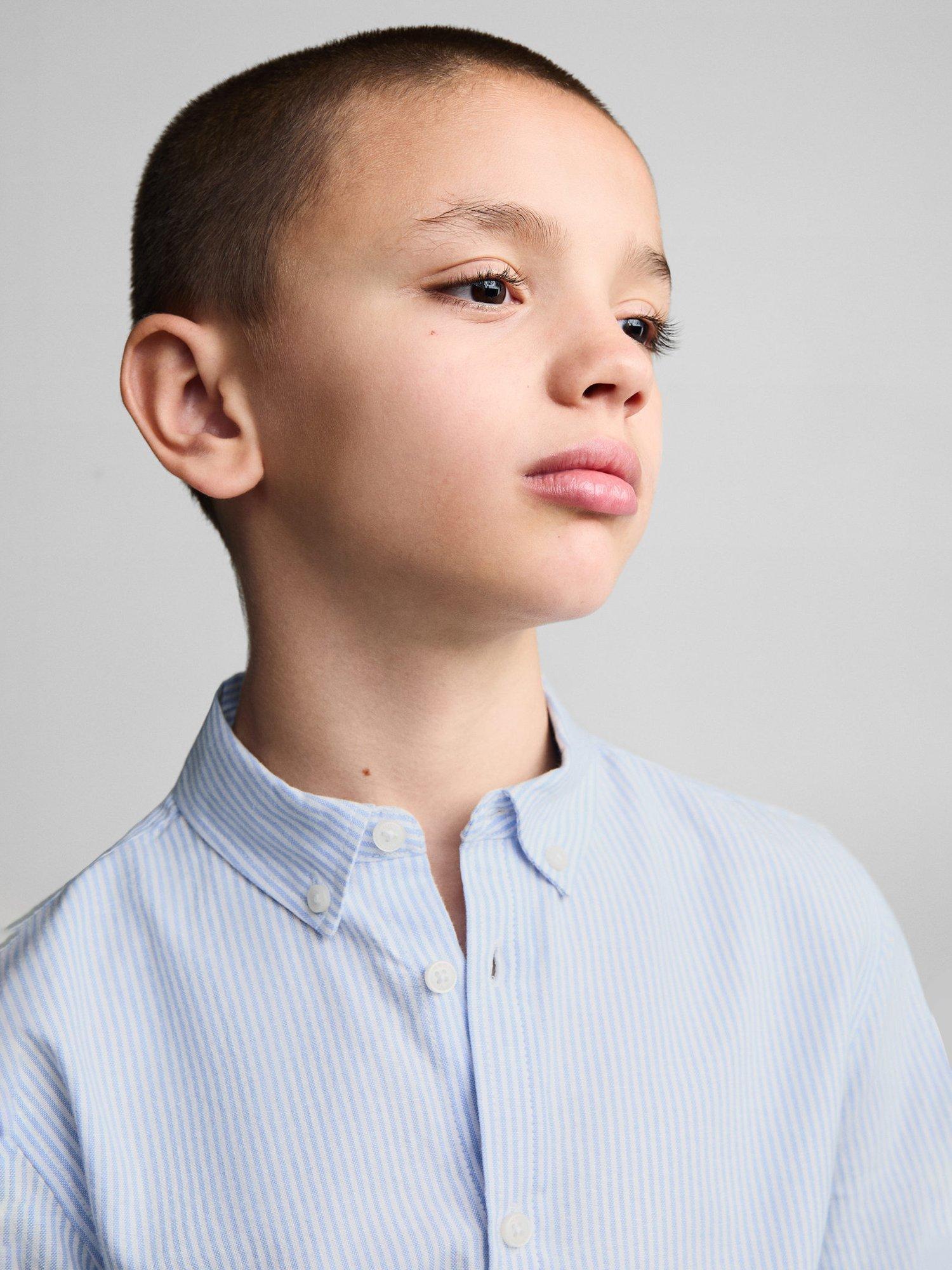 Product image 6 of 7, which shows Mango Kids' Oxford Shirt, Light Pastel Blue, 10 years