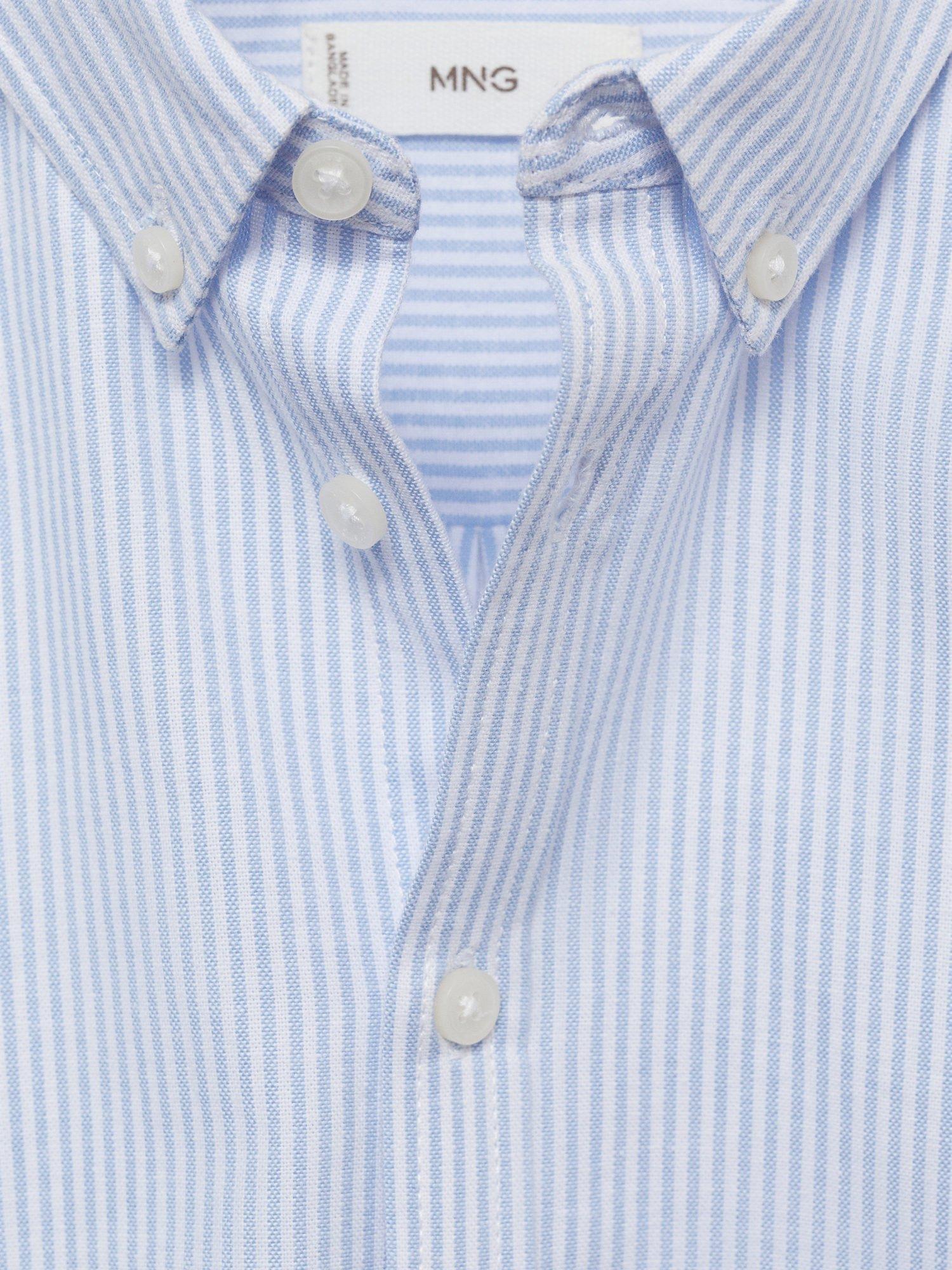 Product image 7 of 7, which shows Mango Kids' Oxford Shirt, Light Pastel Blue, 10 years