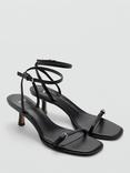 Mango Flow Heeled Strappy Sandals, Black