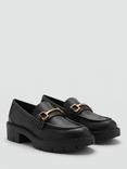 Mango Chuso Leather Chunky Loafers, Black