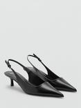 Mango Roger Faux Leather Kitten Heel Court Shoes, Black