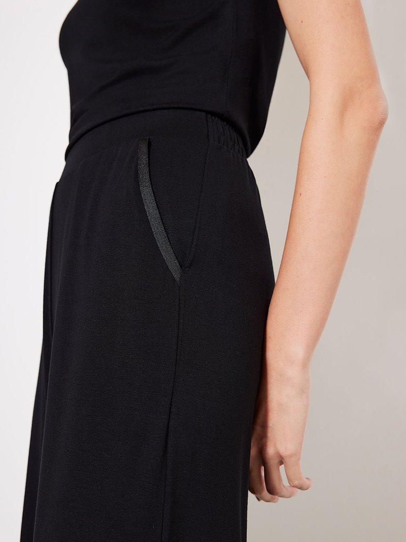Product image 5 of 7, which shows Mint Velvet Palazzo Wide Leg Trousers, Black, L Reg