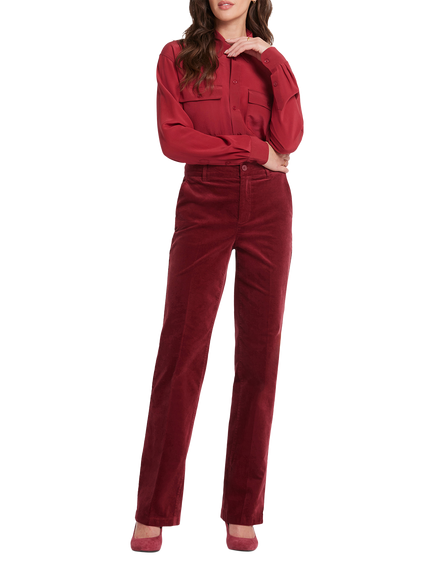 NYDJ Velvet Straight Leg Trousers, Wild Currant, Wild Currant