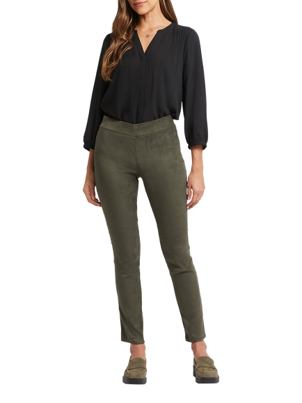 NYDJ Essential Leggings In Stretch Faux Suede, Vine Leaf