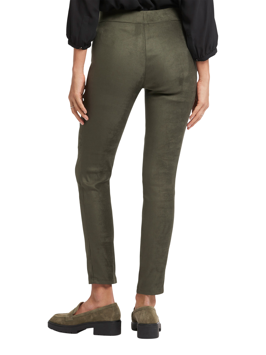 Product image 2 of 6, which shows NYDJ Faux Suede Leggings, Vine Leaf, 4