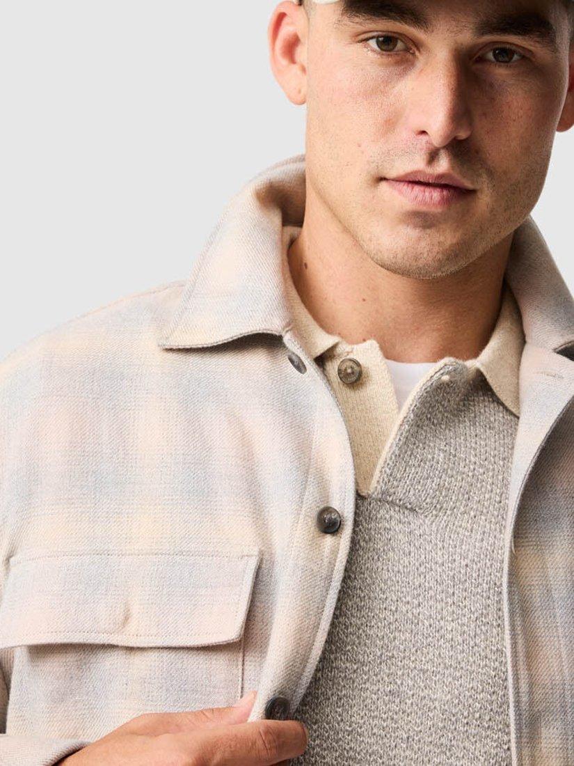Product image 4 of 6, which shows Rodd & Gunn Marlin Cotton Wool Polo Collar Jumper, Smoke, XS