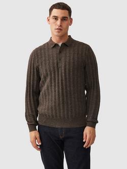 Rodd & Gunn Walter Peak Wool Alpaca Knit Polo Collar Jumper, Coal, Coal