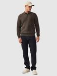 Rodd & Gunn Walter Peak Wool Alpaca Knit Polo Collar Jumper, Coal