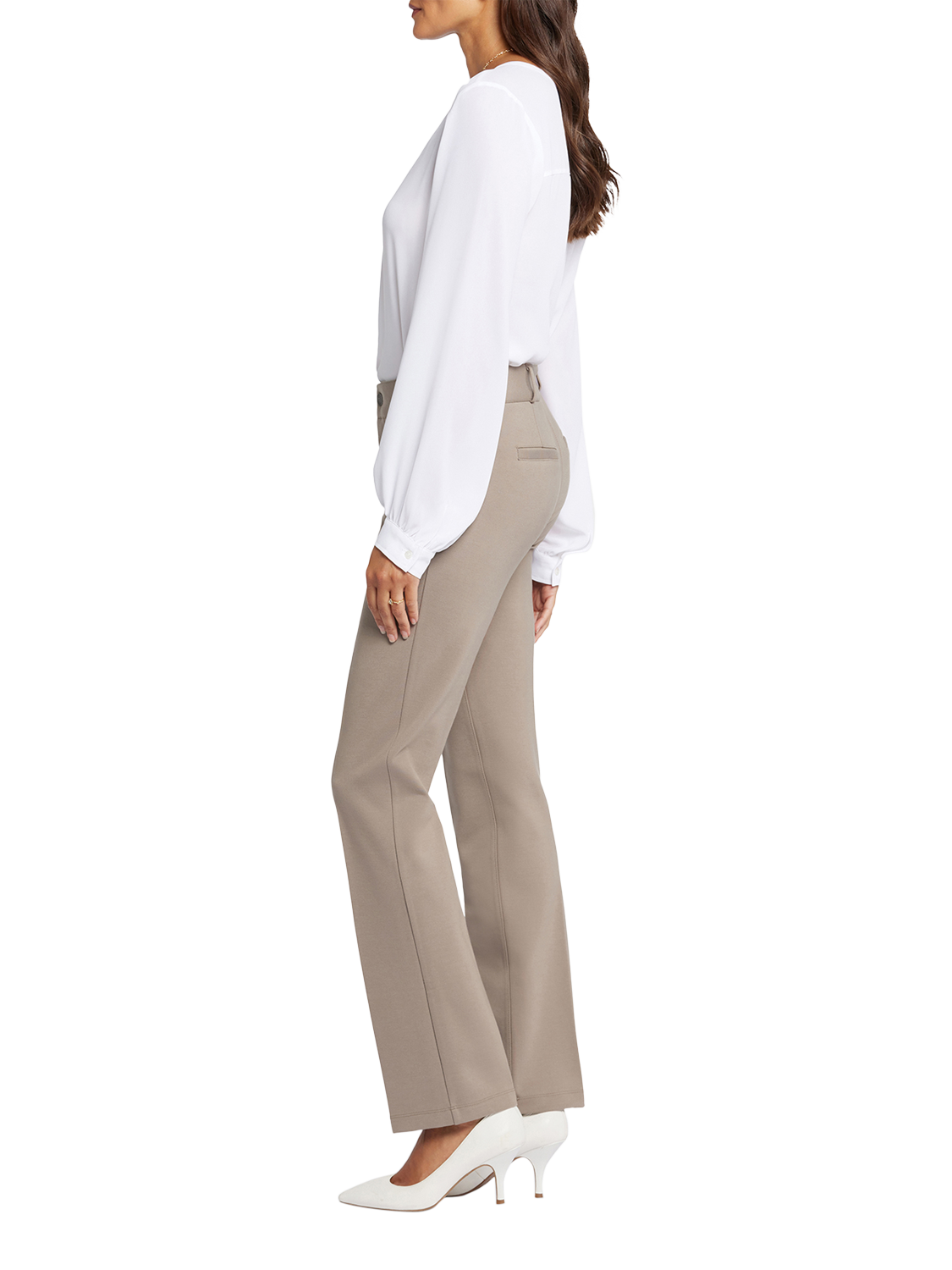 Product image 5 of 6, which shows Sculpt Her Classic Straight Trousers, Saddlewood, 4