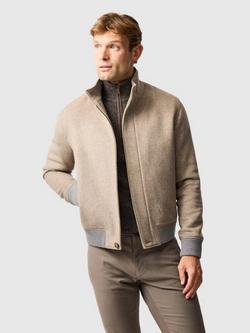 Rodd & Gunn Lake Taylor Recycled Wool Blend Bomber Jacket, Fawn, Fawn