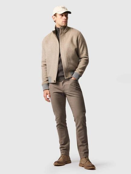 Rodd & Gunn Lake Taylor Recycled Wool Blend Bomber Jacket, Fawn - view 2, Fawn