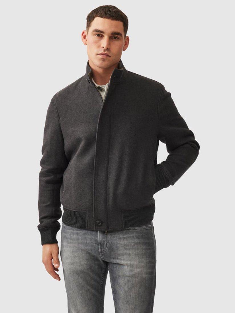 Product image 1 of 4, which shows Rodd & Gunn Miramar Organic Cotton Bomber Jacket, Charcoal, S