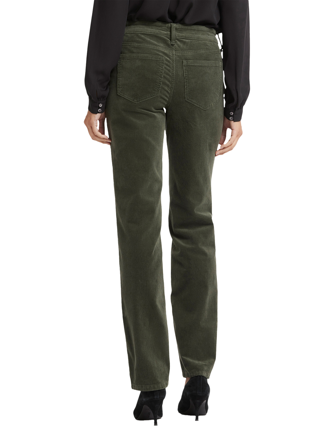 Product image 2 of 6, which shows NYDJ Marilyn Corduroy Straight Leg Jeans, Vine Leaf, 4