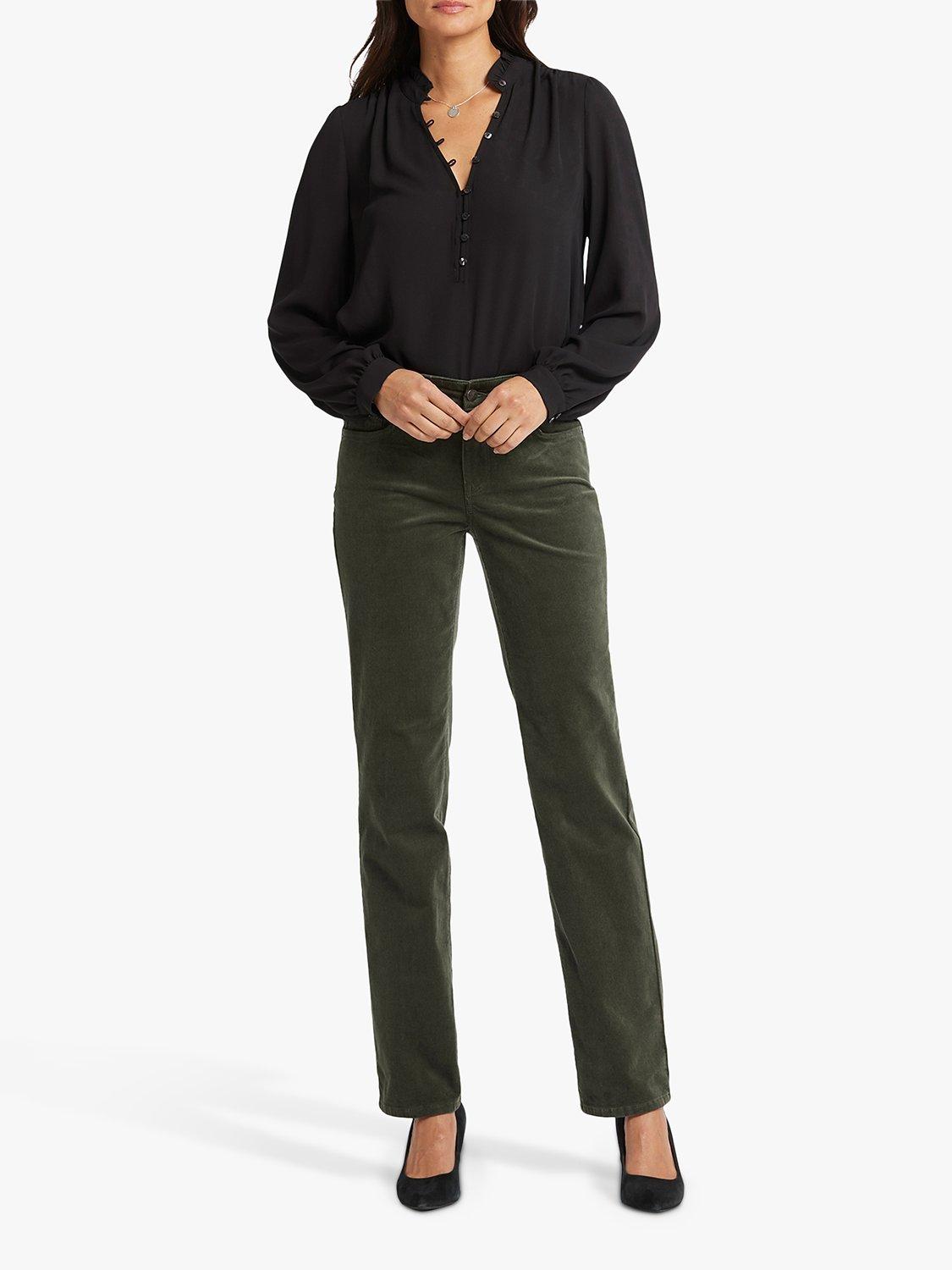 Product image 4 of 6, which shows NYDJ Marilyn Corduroy Straight Leg Jeans, Vine Leaf, 4