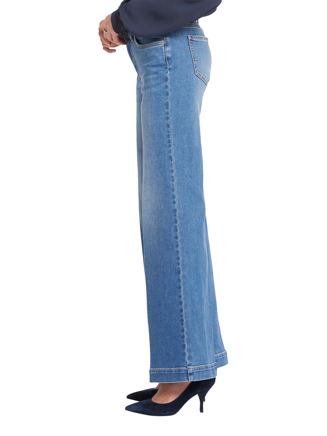 Product image 3 of 6, which shows NYDJ Teresa Wide Leg Jeans, Water Canyon, 4