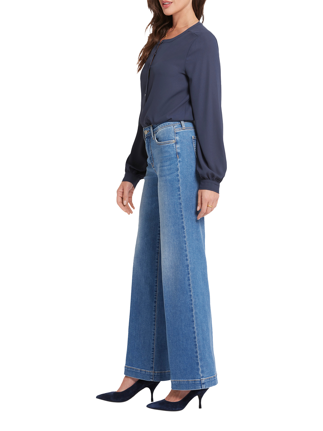 Product image 5 of 6, which shows NYDJ Teresa Wide Leg Jeans, Water Canyon, 4