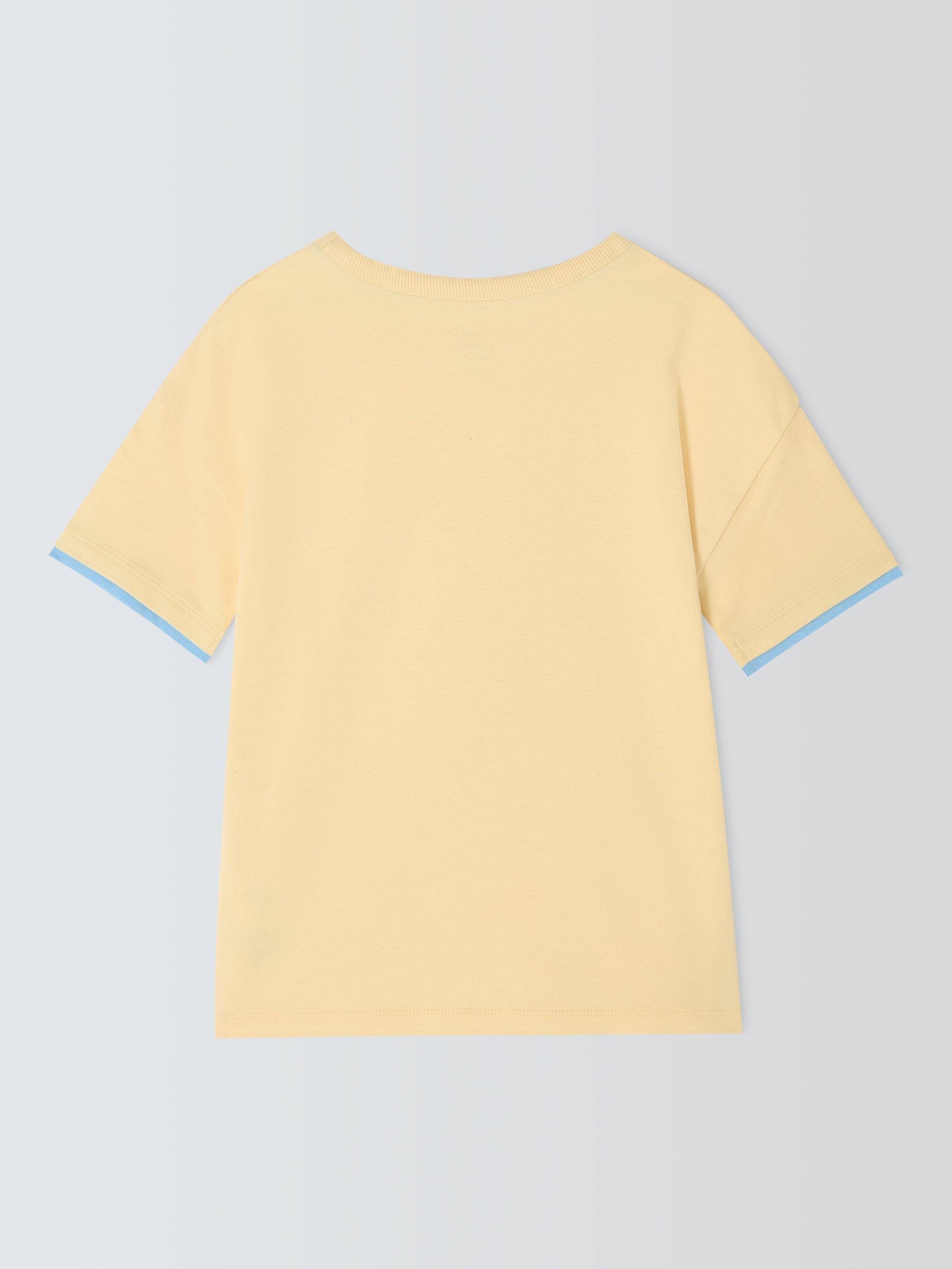 Product image 7 of 7, which shows John Lewis Kids' Mix-And-Match Cotton Embroidered Sun Pyjama Top, Yellow, 5 years