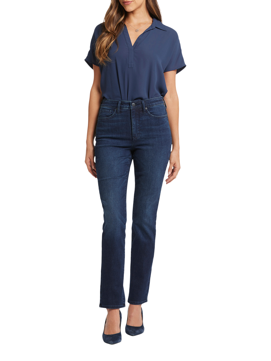 Product image 4 of 6, which shows NYDJ Sheri High Rise Slim Jeans, Basin, 4