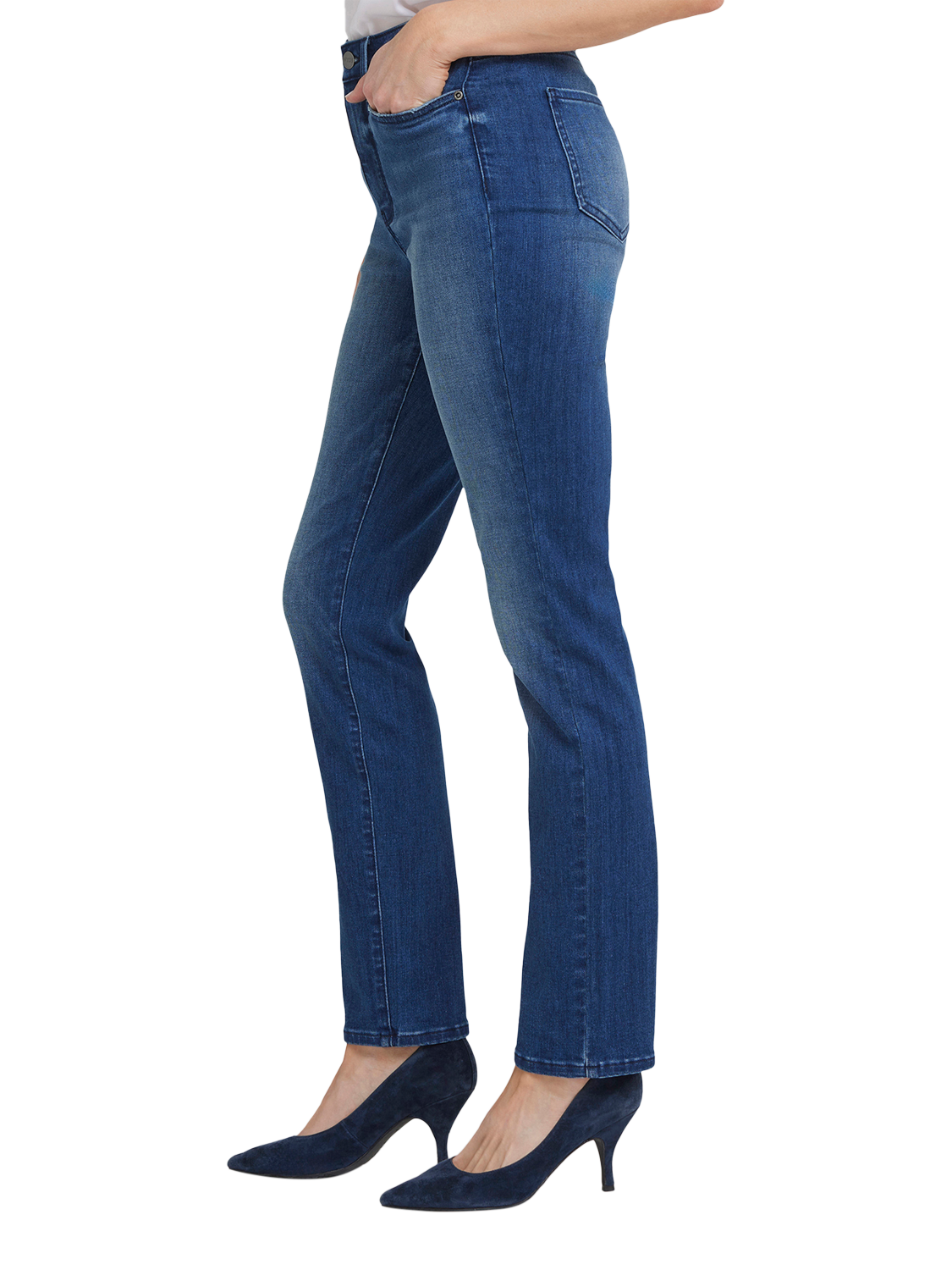 Product image 3 of 6, which shows NYDJ Sheri High Rise Slim Jeans, Moonlight, 4