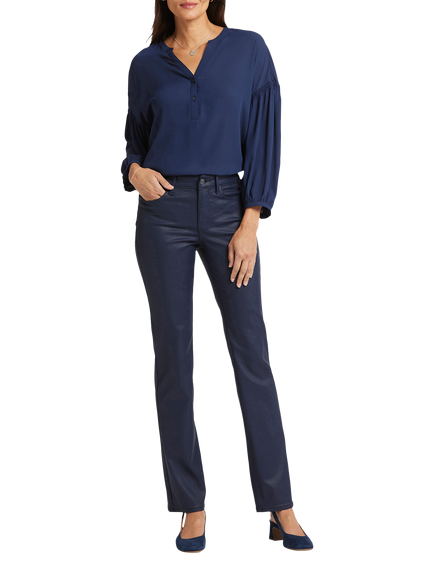 NYDJ Marilyn Coated Straight Leg Jeans, Starless Sky, Starless Sky