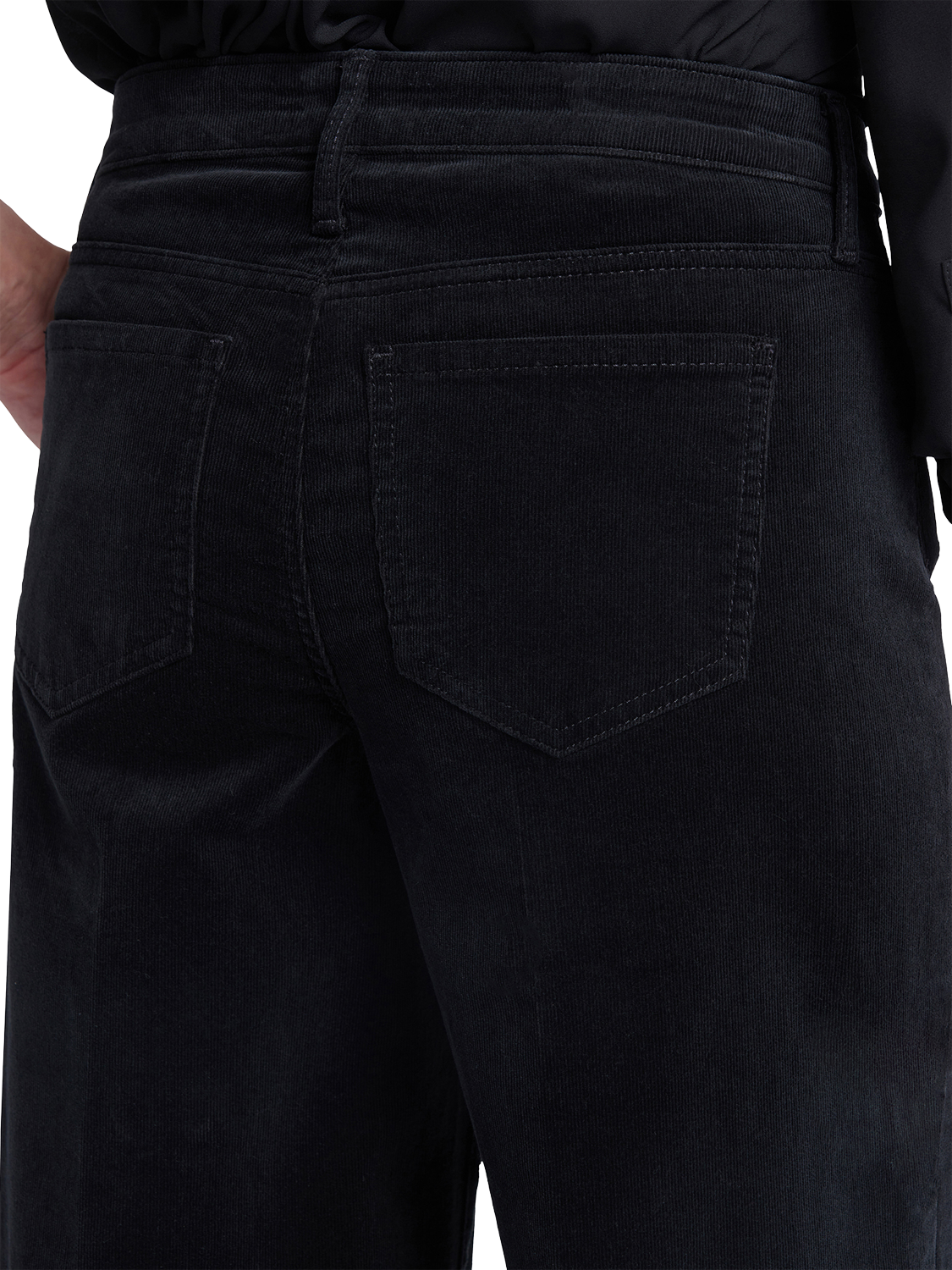 Product image 6 of 6, which shows Teresa Wide Leg Corduroy Trousers, Black, 4