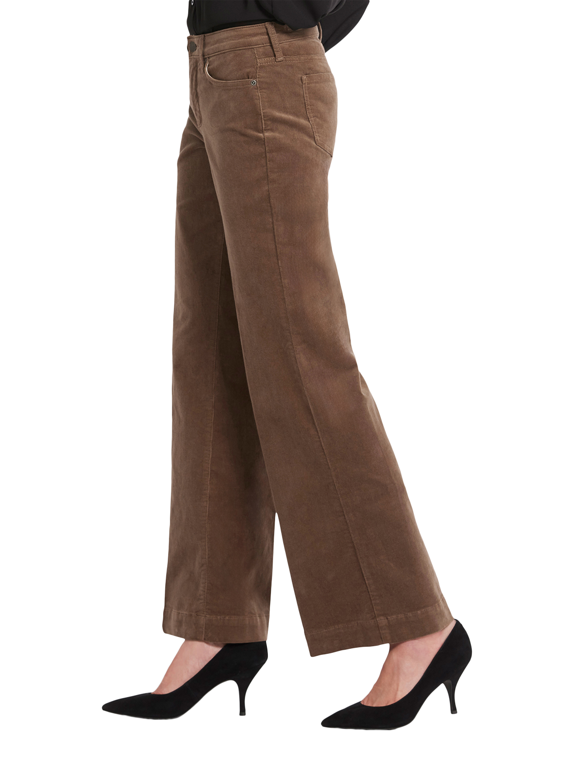 Product image 3 of 6, which shows Teresa Wide Leg Corduroy Trousers, Elmwood, 4