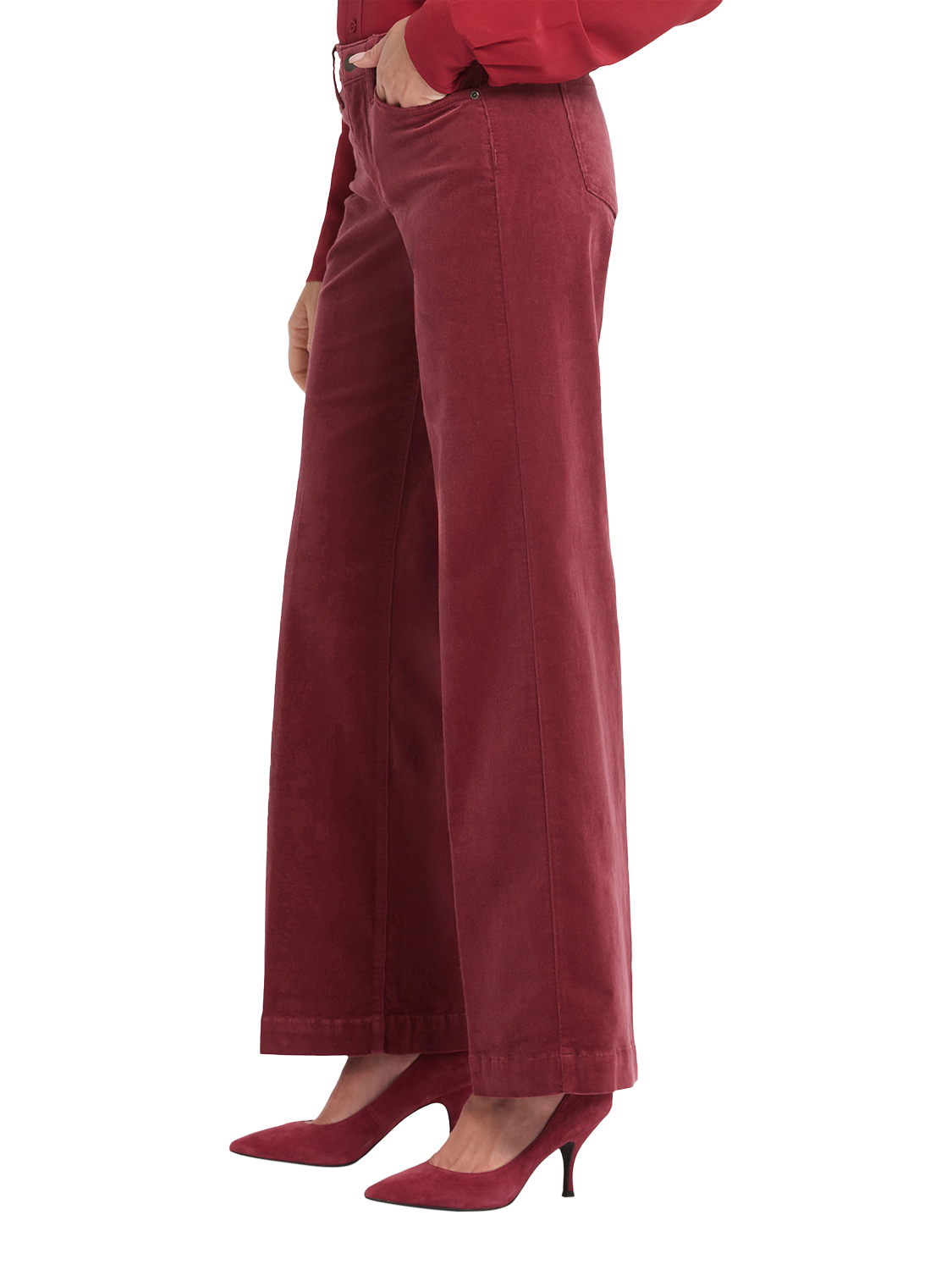 Product image 3 of 6, which shows Teresa Wide Leg Corduroy Trousers, Paintbrush, 4