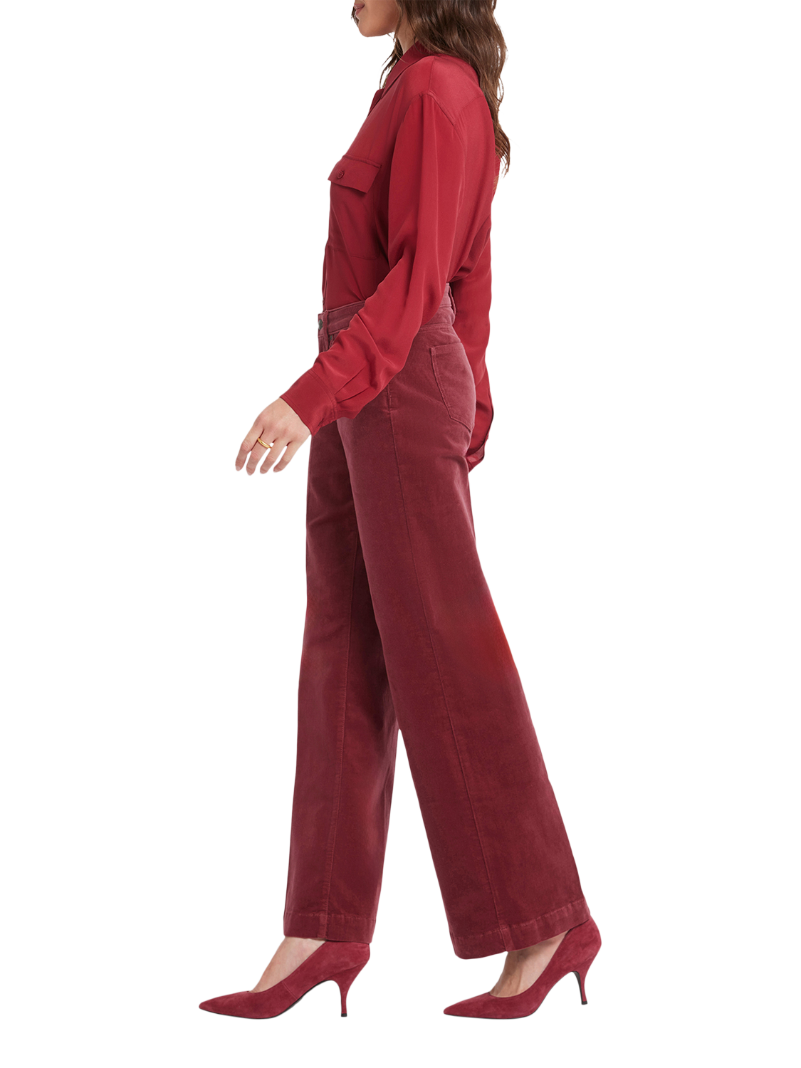 Product image 5 of 6, which shows Teresa Wide Leg Corduroy Trousers, Paintbrush, 4
