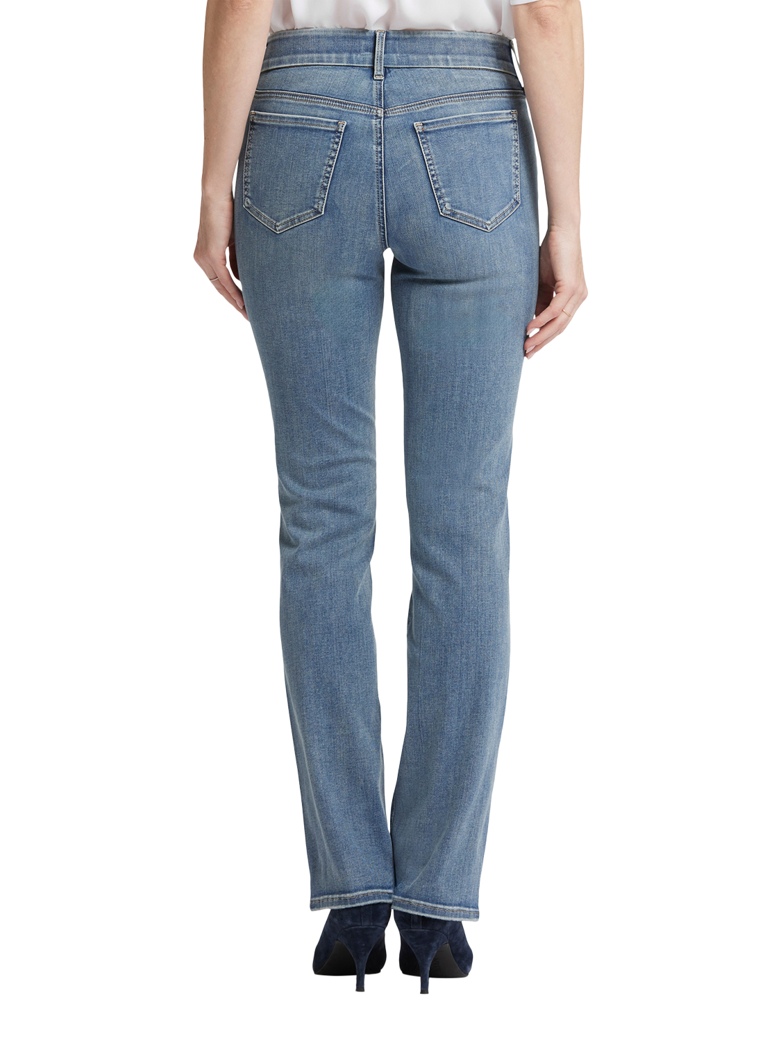 Product image 2 of 6, which shows NYDJ Waist-Match™ Marilyn Straight Jeans, Indigo Stream, XS