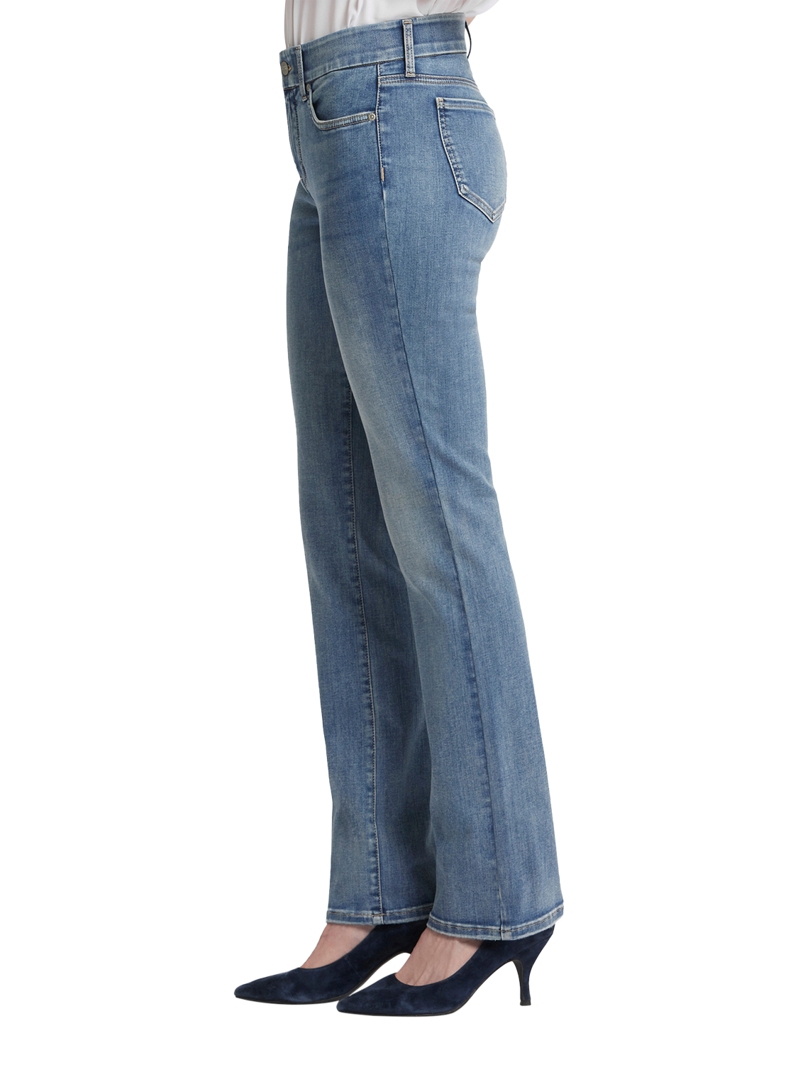 Product image 3 of 6, which shows NYDJ Waist-Match™ Marilyn Straight Jeans, Indigo Stream, XS