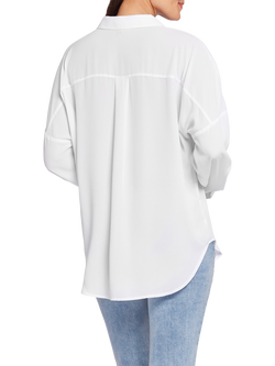 NYDJ Becky Popover Blouse - view 2, Optic White