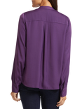 NYDJ Tie Neck Top, Grape Royal