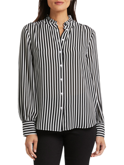 NYDJ Stripe Ruffle Neck Blouse, Citiscape, Citiscape