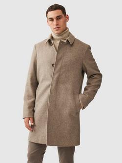 Rodd & Gunn Mt Florence Wool Blend Tailored Overcoat, Fawn, Fawn