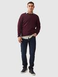 Rodd & Gunn Christchurch Wool Cashmere Blend Crew Neck Jumper, Claret