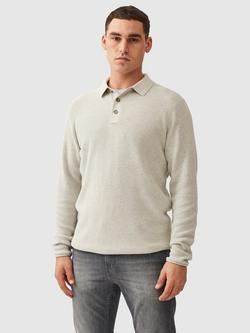 Rodd & Gunn Eastern Bush Knitted Cotton Polo Neck Jumper, Grey Marle
