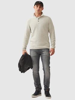 Rodd & Gunn Eastern Bush Knitted Cotton Polo Neck Jumper - view 2, Grey Marle