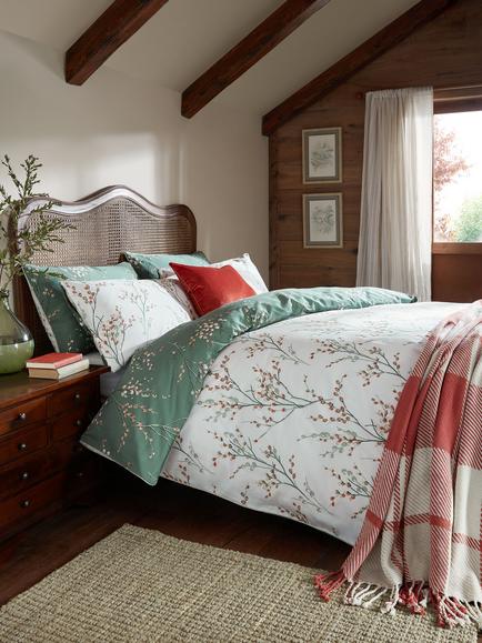 Laura Ashley Pussy Willow 200 Thread Count Duvet Cover Set - view 2, Green/Multi