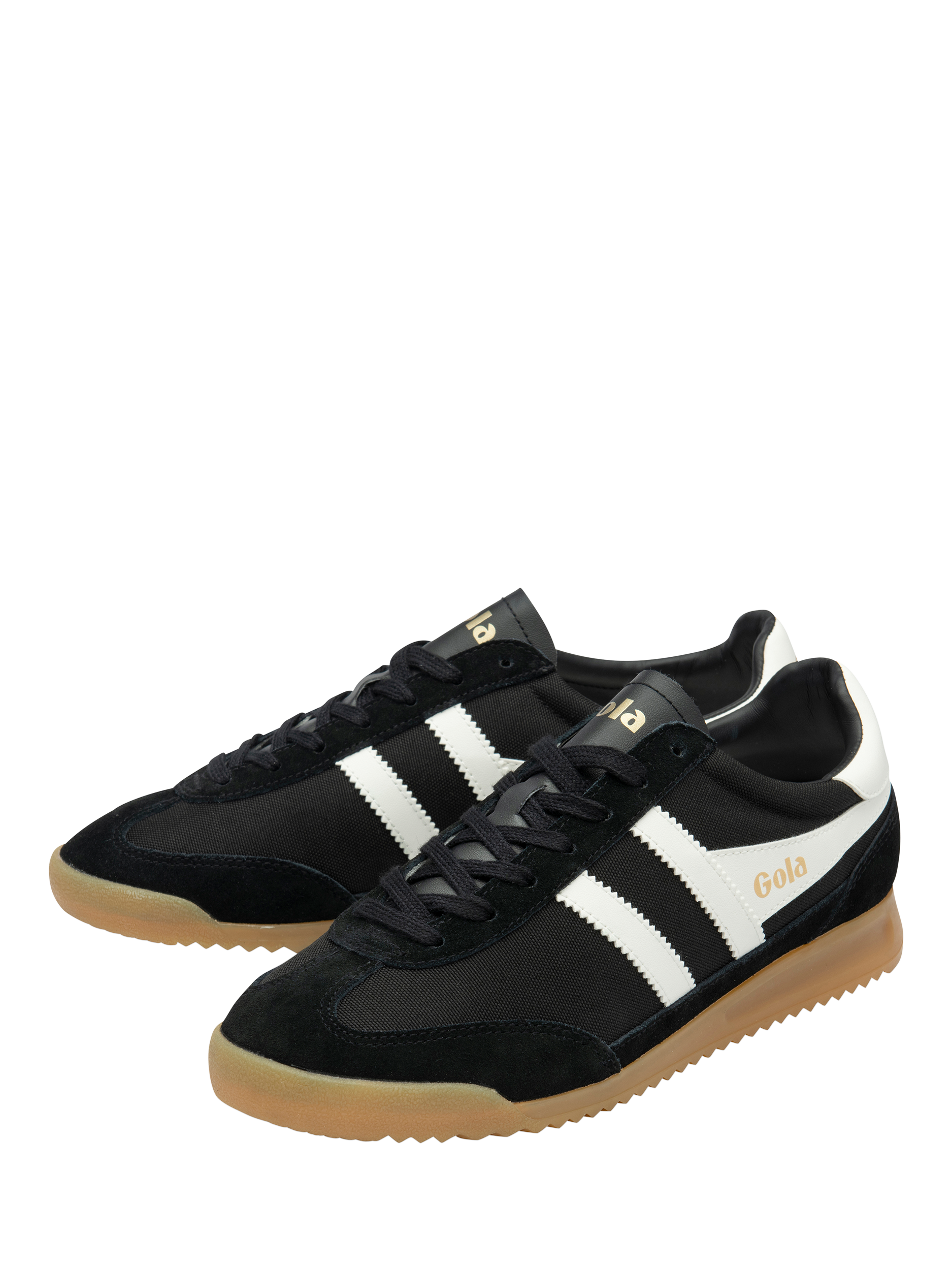 Product image 3 of 5, which shows Gola Classics Tornado Lace Up Trainers, Black/Off White, 7